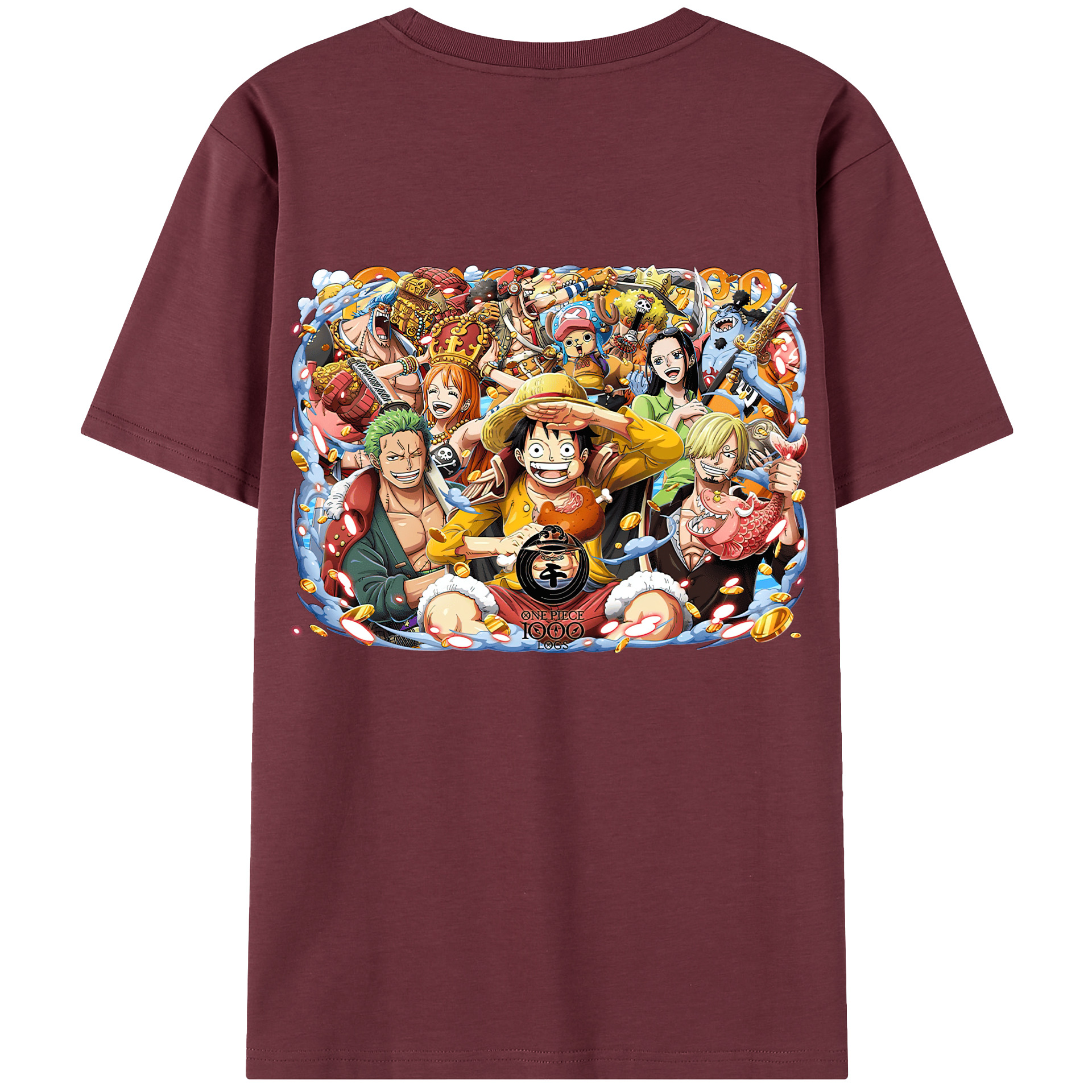 ワンピース モンキー・D・ルフィ ONE PIECE Monkey D. Luffy 綿100％半袖Tシャツ（背面プリント）